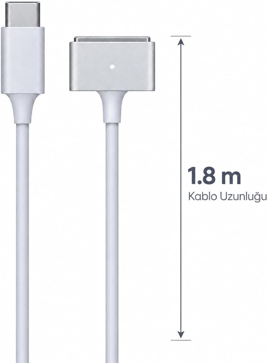 USB-C to MagSafe 2 ile Uyumlu Şarj Kablo 1.8M Bağlantı ZR169
