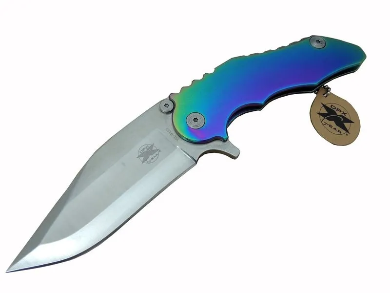 Gear WL 9115 Outdoor Çakı 23 cm - Metal Gökkuşağı Sap, Otomatik, Kılıflı