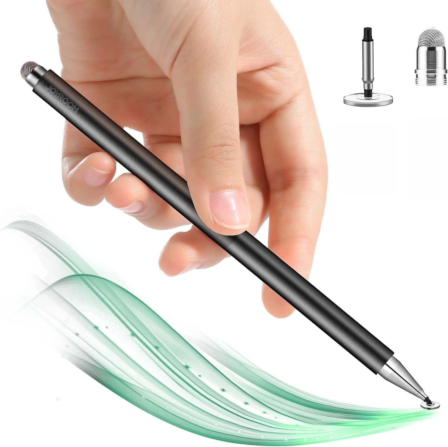 JR-BP561 Stylus Kalem Pasif 3'ü 1 Arada Tabletler Akıllı Telefonlar için Manyetik Kapasitif Kalem -Siyah