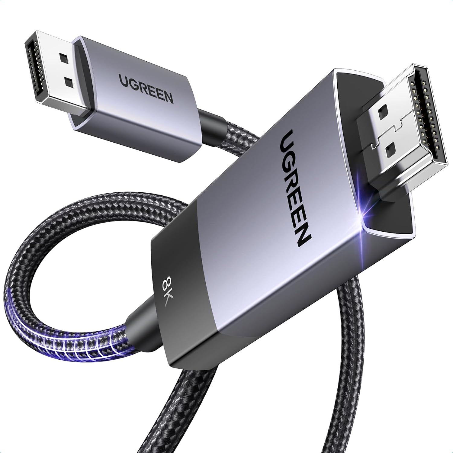 8K 60Hz Displayport 1.4 to HDMI 2.1 Örgülü Kablo, 2m, 80397