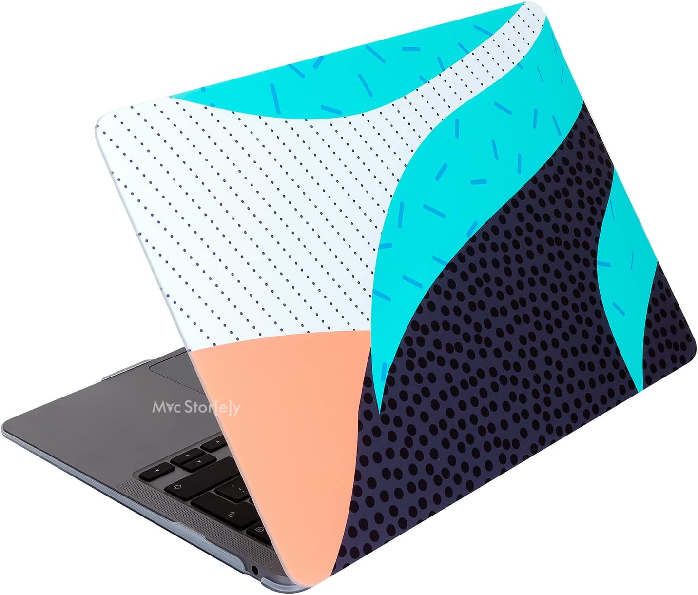 MacBook Air 13 İnç Kılıf A2337 M1 Uyumlu A1932 A2179 Sert Koruyucu Hard Case Desenli Mat Kapak Çizilme ve Darbe Koruma Turkuaz