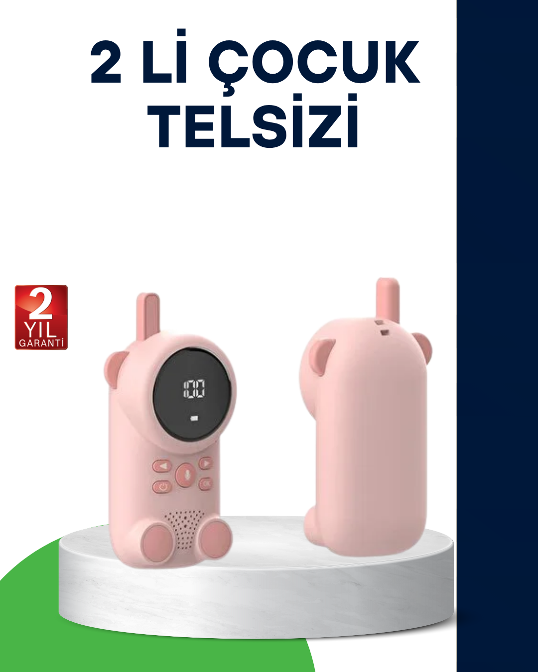 LCD Ekranlı Bebek Telsizi – İki Yönlü Ses, Uzun Menzil, Çocuk Dostu Tasarım