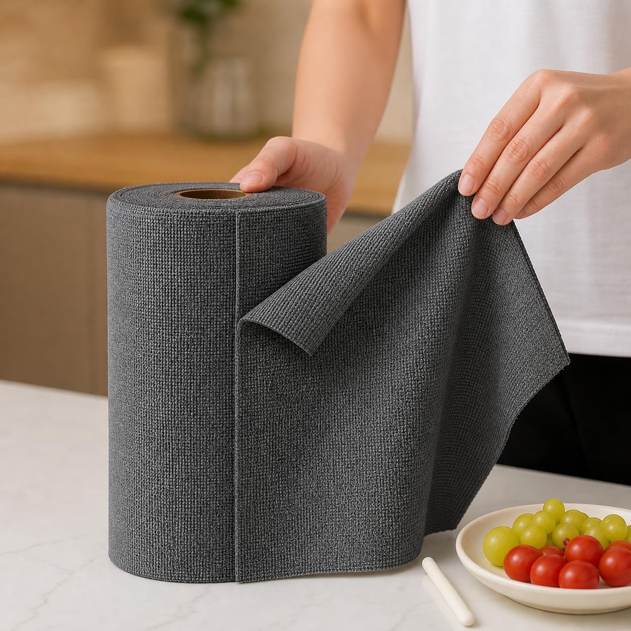 SuperClear Mikrofiber Pratik Temizlik Bezi, 30X30 cm Cırtlı Çok Amaçlı Mutfak Banyo Bezi 1 Rulo, 25 Adet - Asorti Renkler, F272