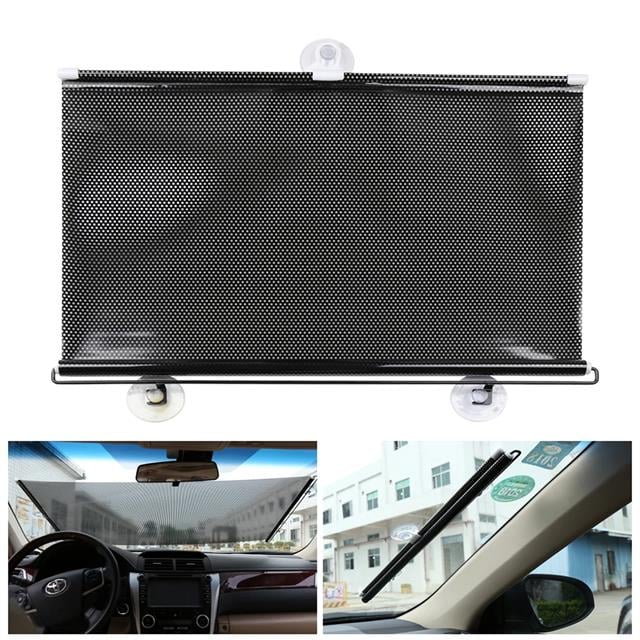 SN-22132 Araç İçi Otomatik Geri Sarımlı Katlanabilir Gözenekli Güneşlik 40x125cm