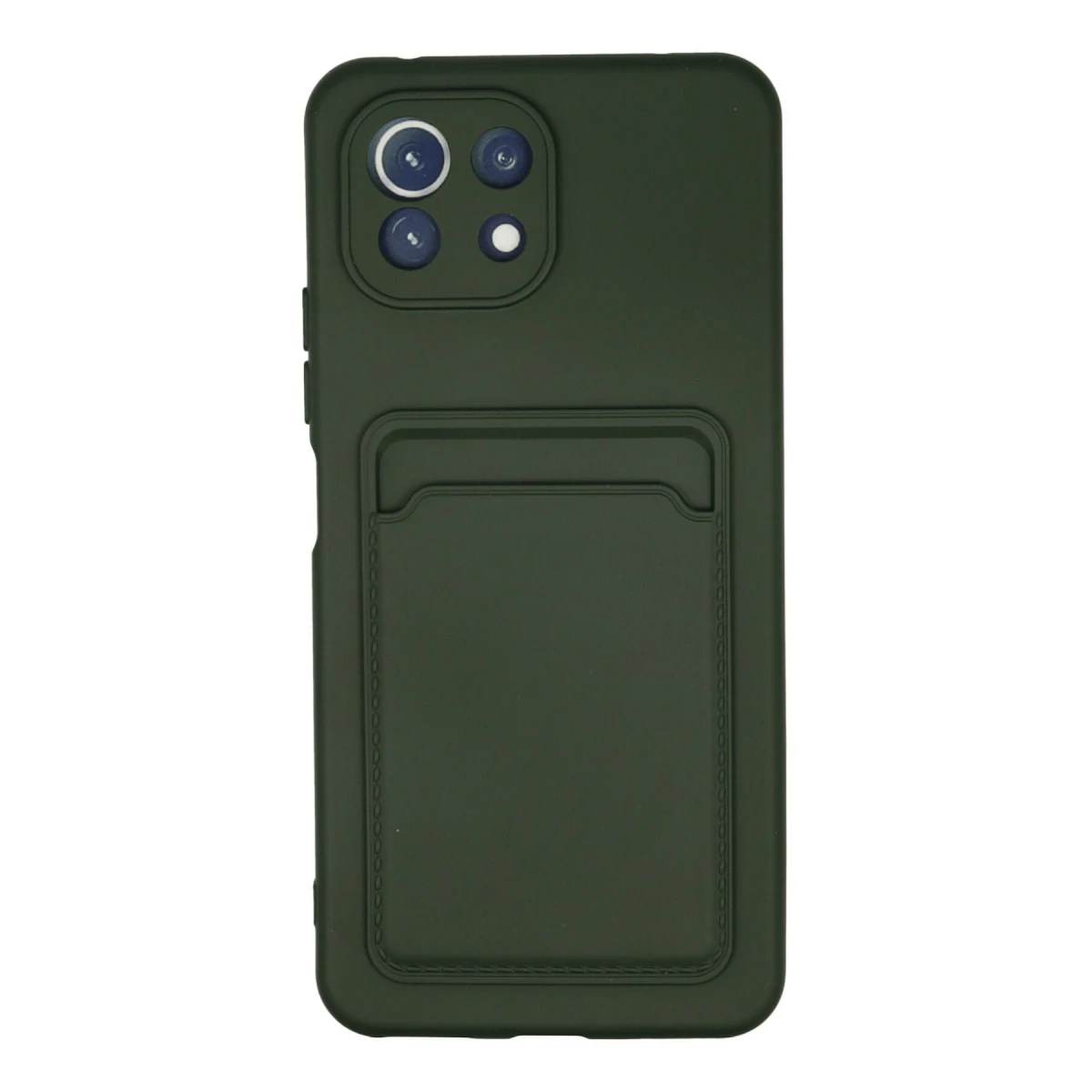 Xiaomi Mi 11 Kılıf Kelvin Kartvizitli Silikon - Koyu Yeşil