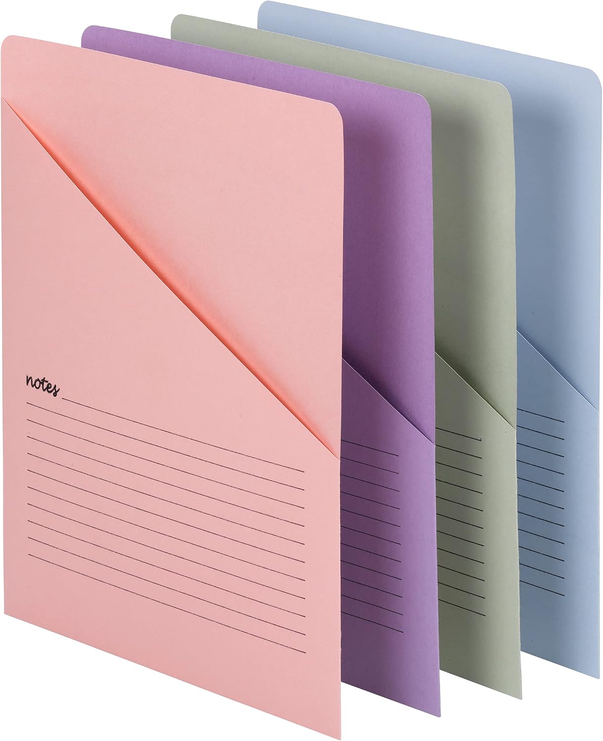 Organized Up Notes Slash File Ceket, Mektup Boyutu, Çeşitli Renkler, Paket başına 12 adet (75429)