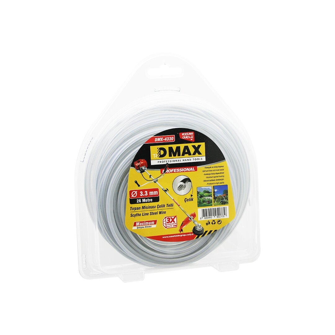 ÇELİK TELLİ YUVARLAK 3.3MM X 26MT ÇİM BİÇME TIRPAN MİSİNASI