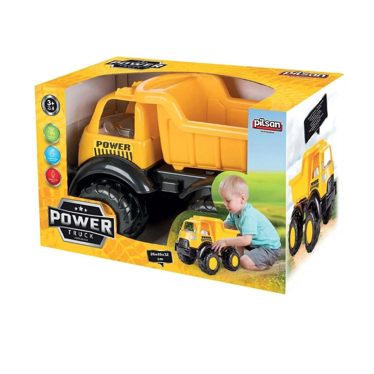 06 522 Power Kamyon Sarı -Pilsan Oyuncak
