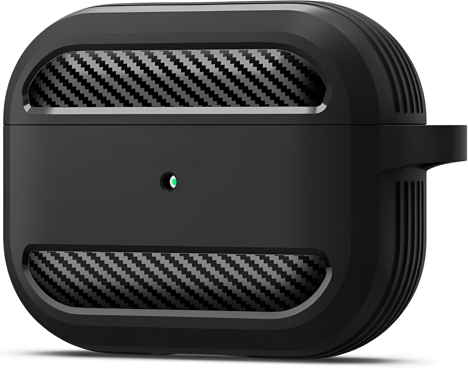 Airpods Pro 1.Nesil İçin Fiber Karbon Görünümlü Airpods Pro 1 Silikon Kılıf (Siyah)