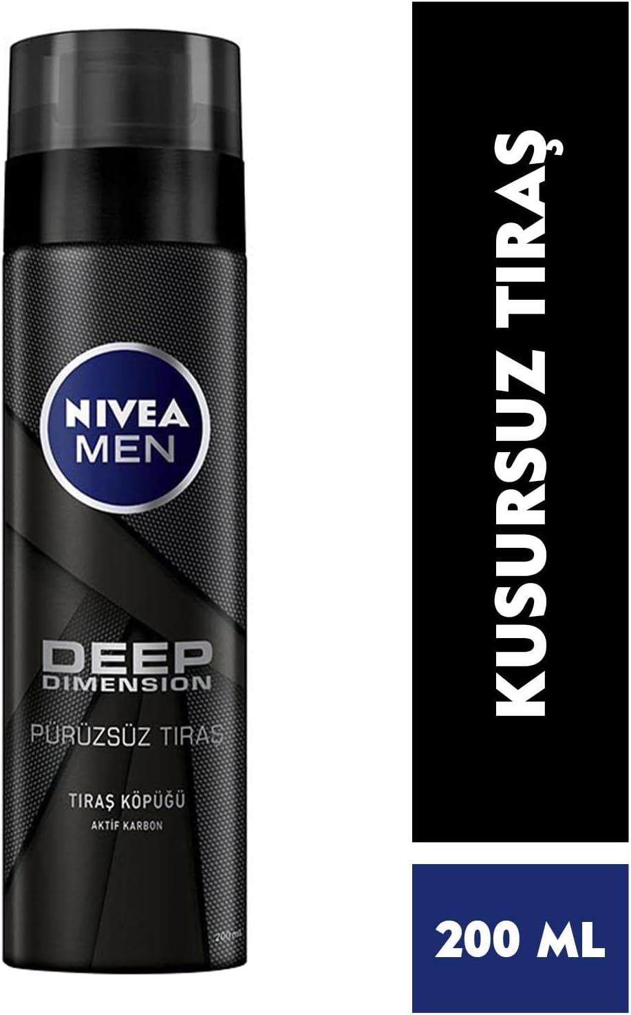 MEN Erkek Deep Dimension Tıraş Köpüğü 200 ml, Kusursuz Tıraş,Aktif Karbon, Kaygan Tıraş Deneyimi