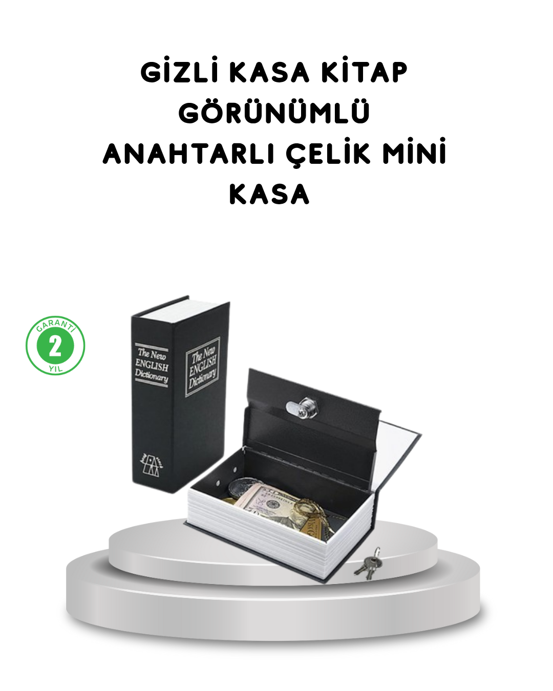 Gizli Kitap Kasa – Metal Gövdeli, Anahtarlı