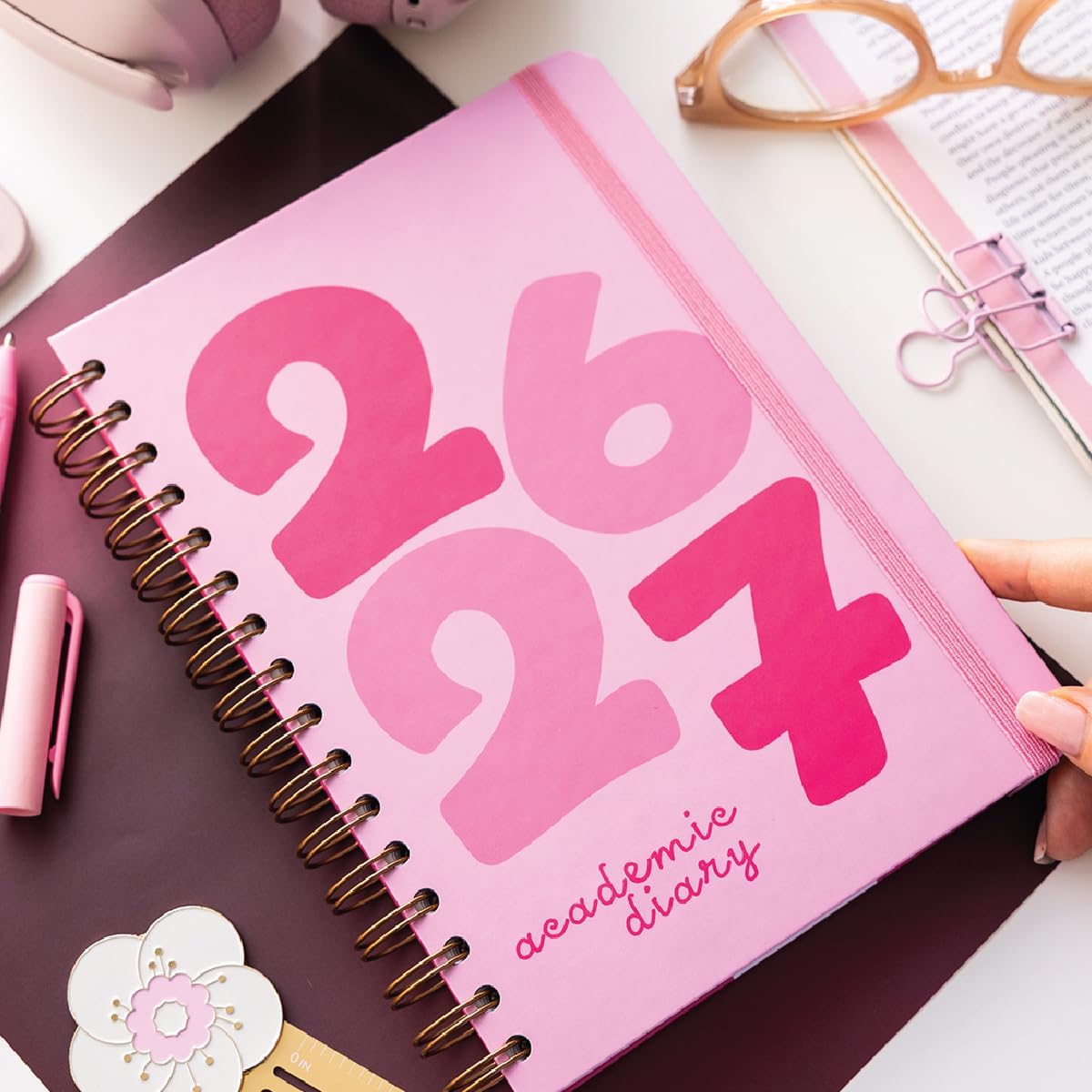 2026-2027 A5 Spiralli Akademik Haftalık Ajanda 16 Aylık - Baby Pink