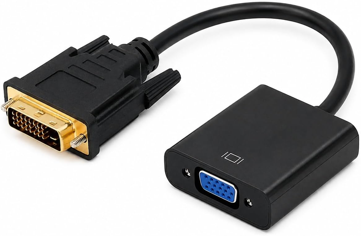 PrimeX PX-1300 DVI-D to VGA Aktif Dönüştürücü Kablo, DVI-D Erkek to VGA Dişi Görüntü Çevirici Adaptör, PC Ekran Kartı Anakart DVI Çıkışından VGA Monitör Projeksiyon Bağlantı Aparatı