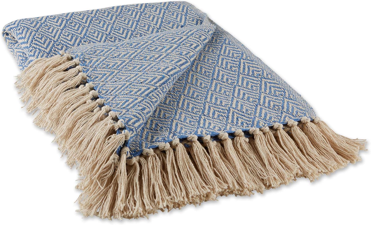 Diamond Throw Koleksiyonu Pamuk Dokuma, 50x60, Taş Yıkama Mavisi