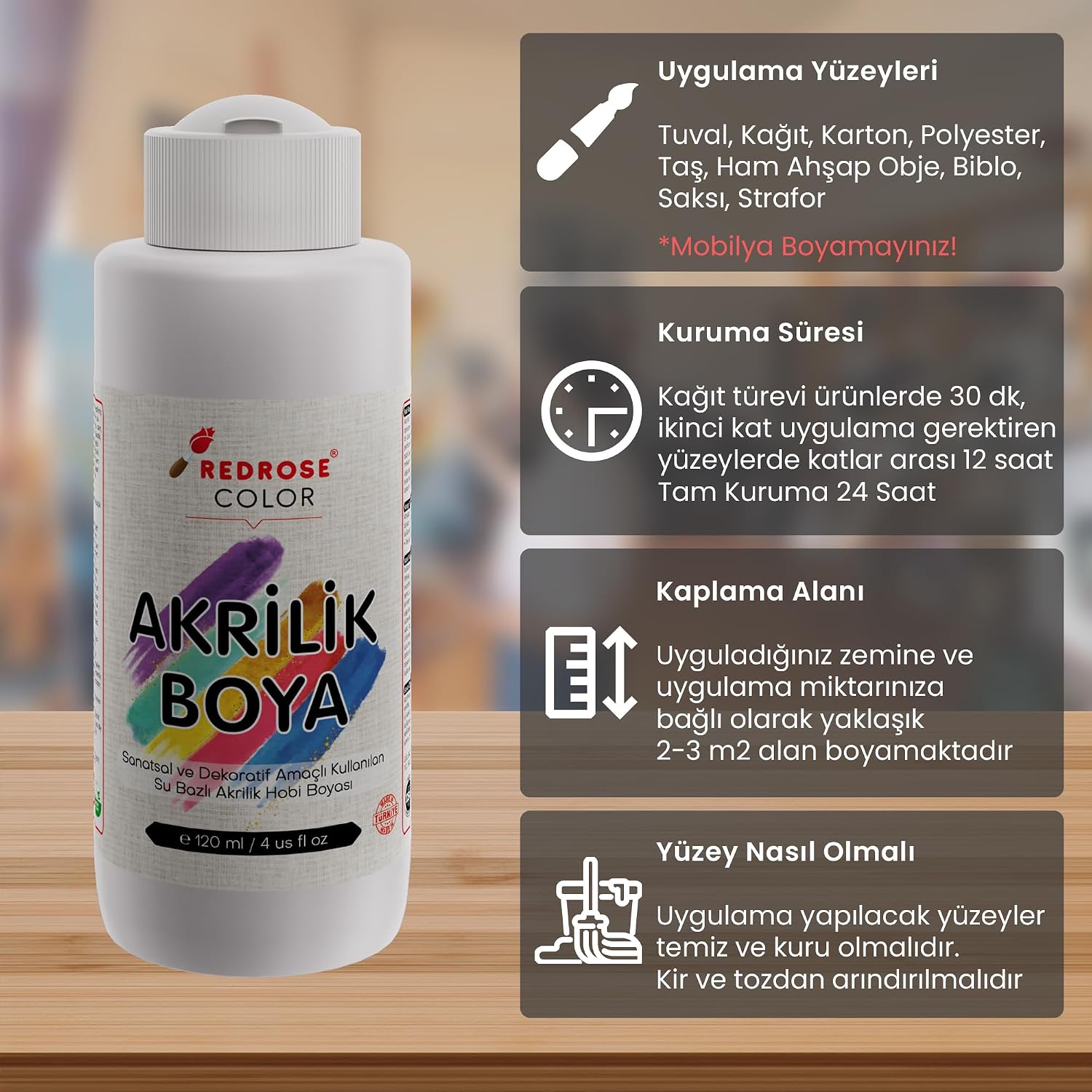 Açık Mavi Akrilik Boya 120 ml
