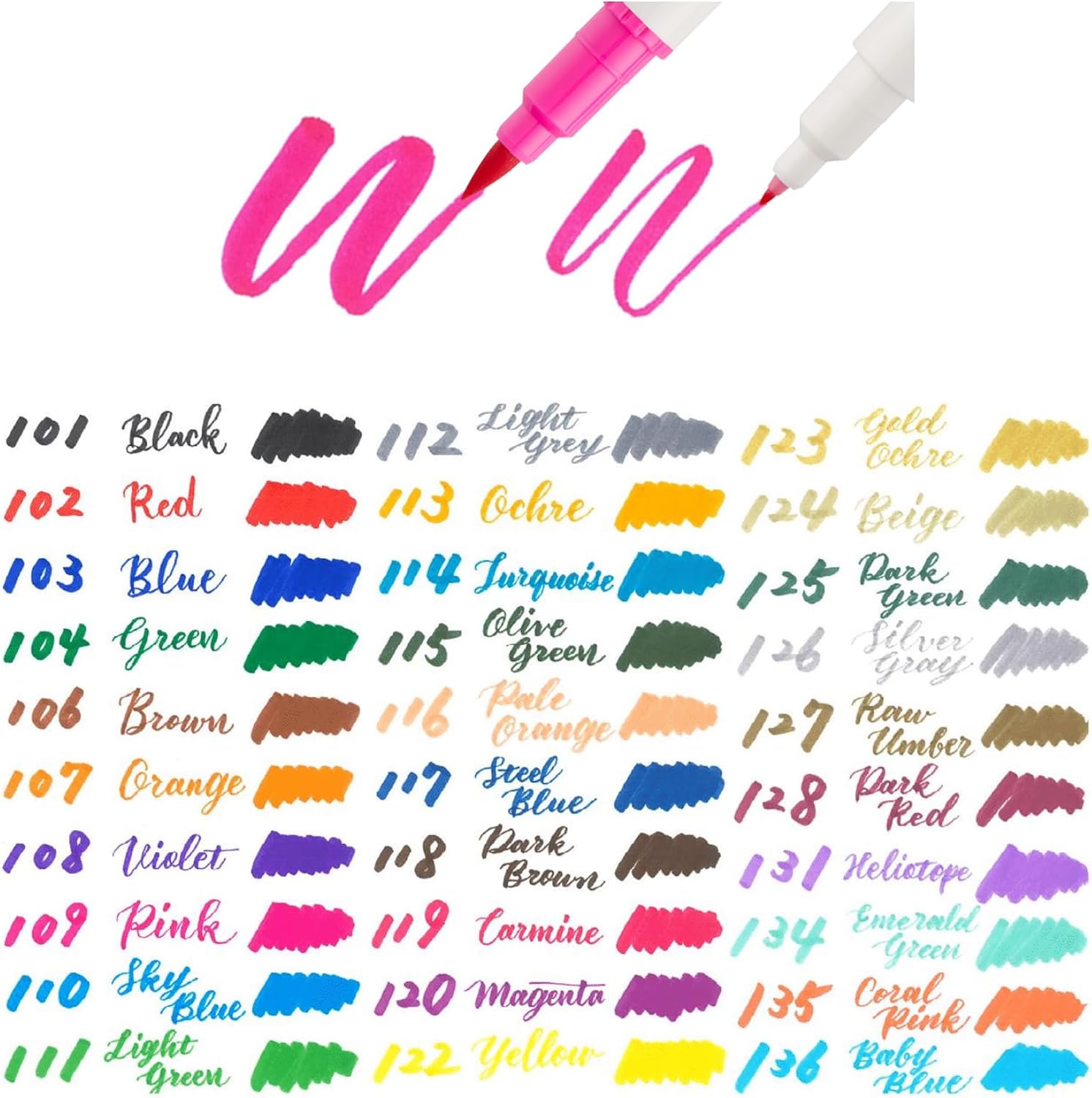 Brush Sing Pen Twin Çift Taraflı Fırça Uçlu Kalem ALTIN