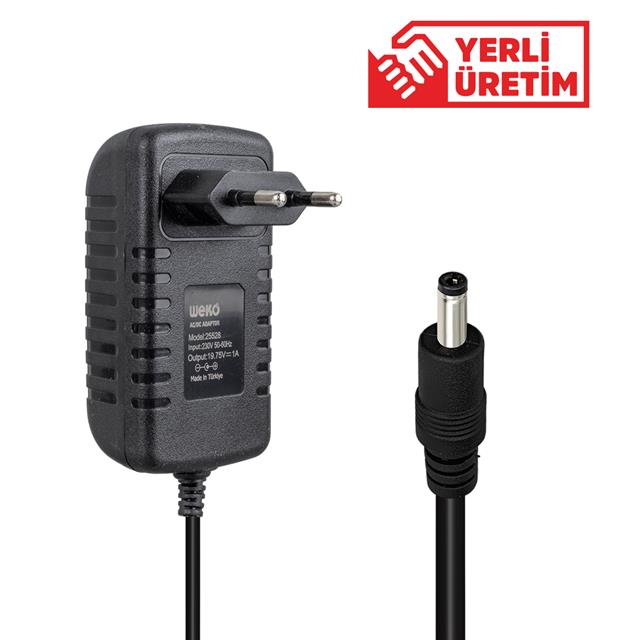 Weko 19.75 Volt - 1 Amper 4.0*1.35 Uçlu Yerli Üretim Plastik Kasa Laptop Adaptörü