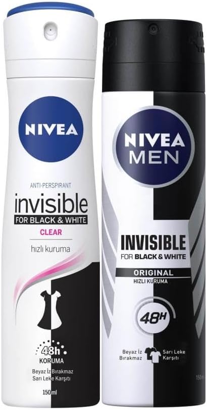Black&White Clear Bayan Deosprey 150 Ml+Black&White Original Erkek Deosprey 150 Ml 2'Li Paket