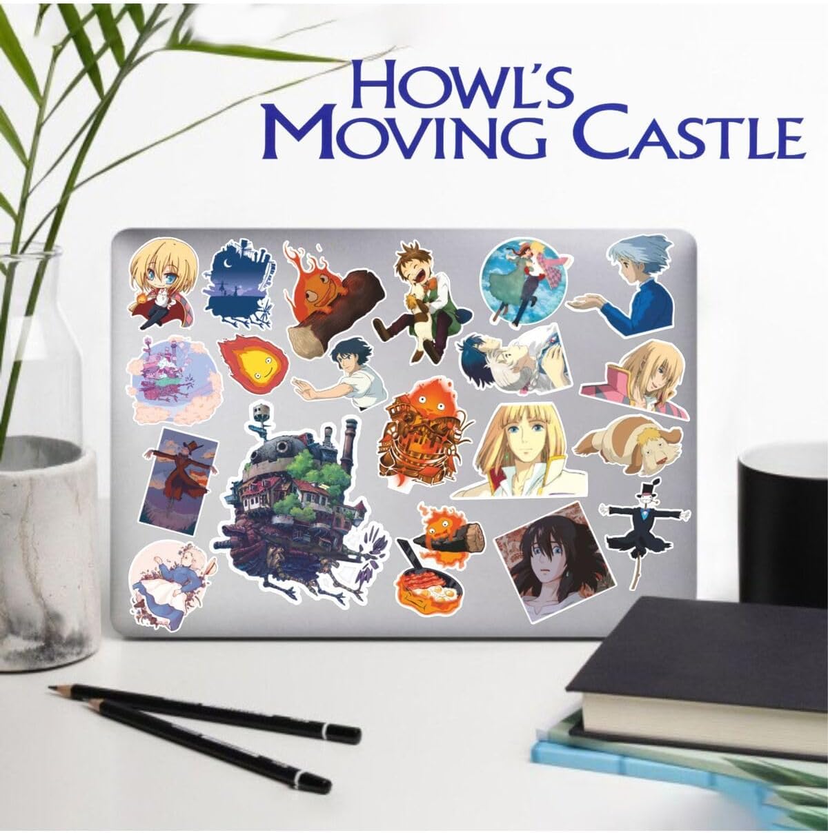 Howl'S Moving Castle Yürüyen Şato Sticker Telefon Laptop Notebook Tablet Defter Matara Stiker Etiket