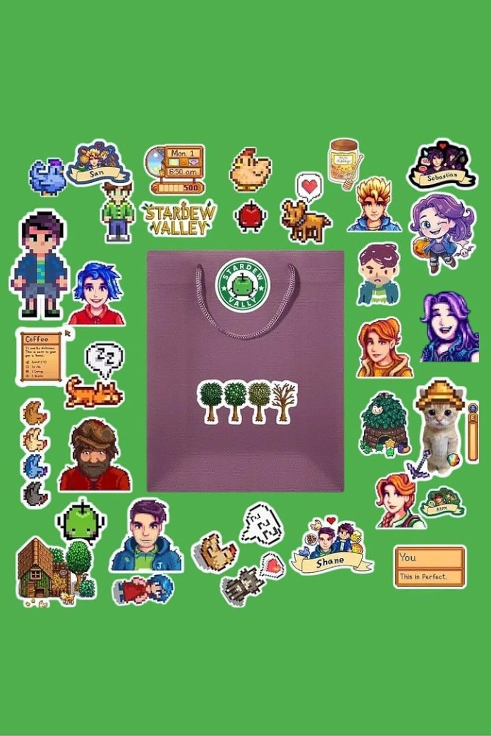 Stardew Valley Sticker Paketi/Bullet Journal Defter Çıkartma Ajanda Laptop Etiket, 4687435476874
