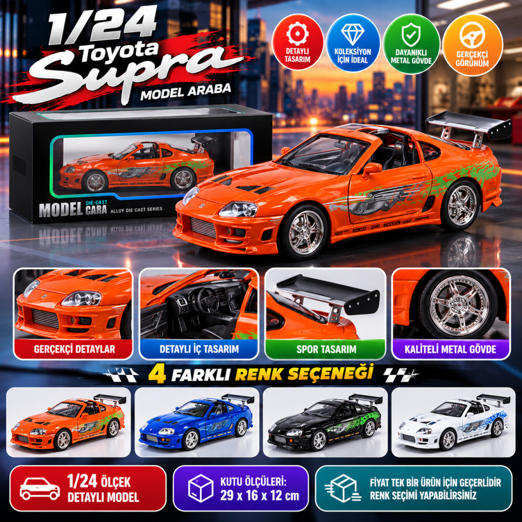 1/24 Toyota Supra Model Araba