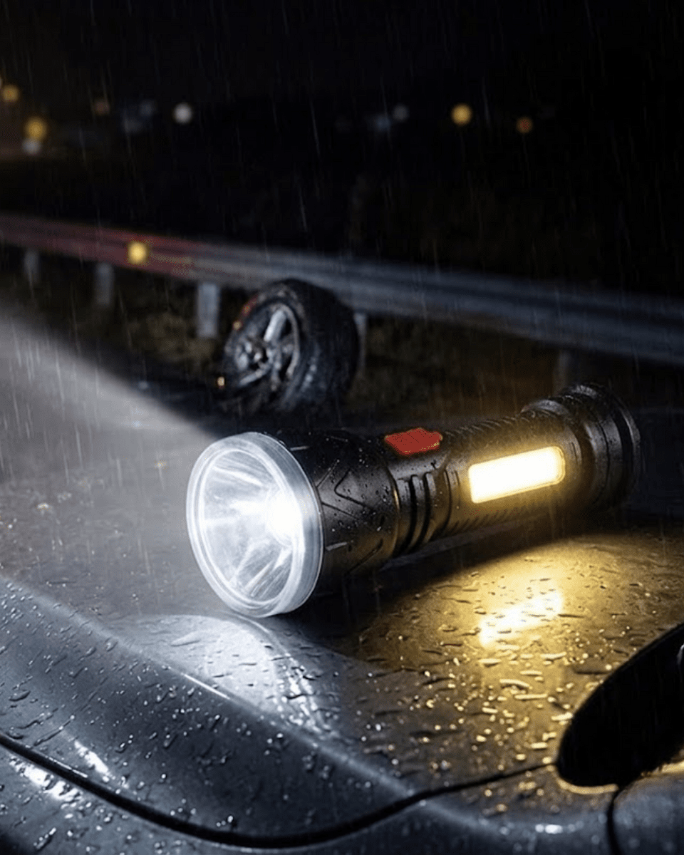 Uzun Menzilli Işıldak Şarjlı 9 LED 4 Kademeli Aydınlatma