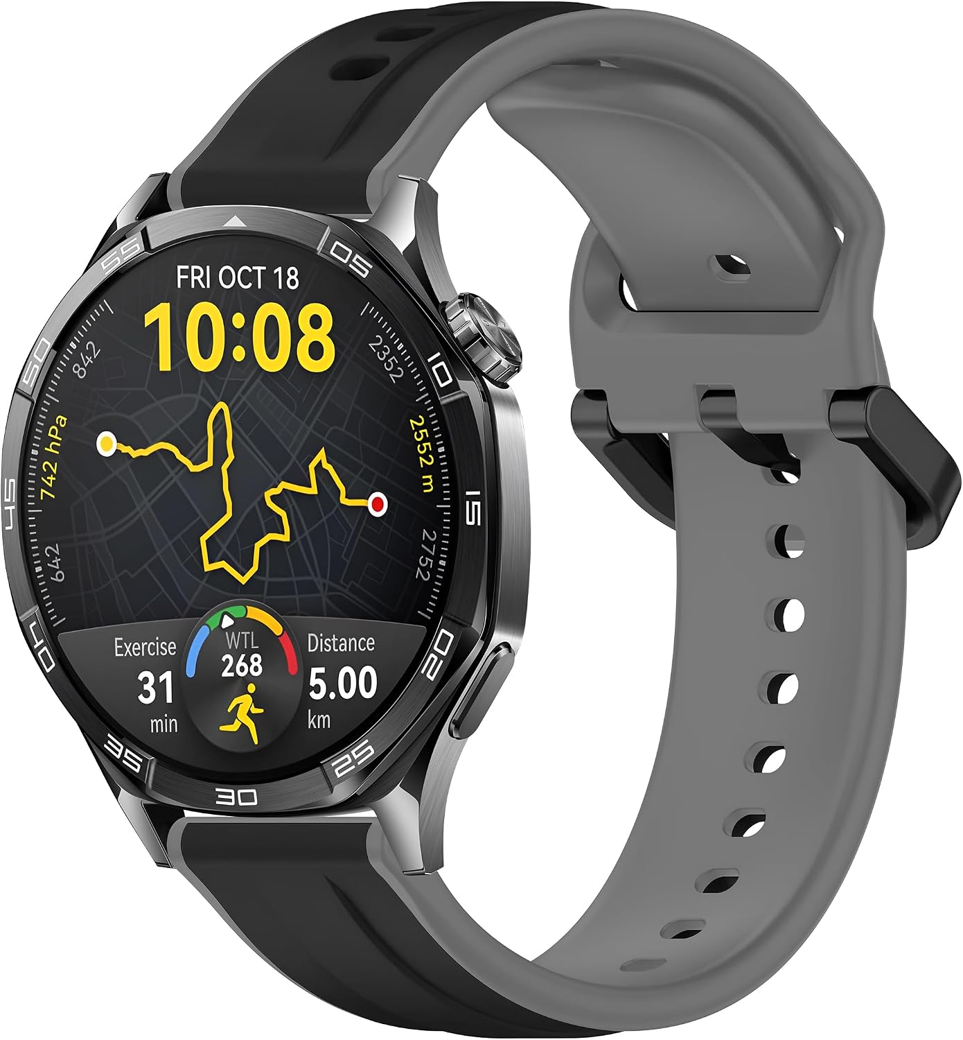 22mm ile Uyumlu Saatler için Çift Renkli Şerit Model 46mm Silikon Kordon HUAWEI Watch (GT7 Pro/GT7/GT6 Pro/GT6/GT5 Pro/GT5/GT4/Watch 4 Pro/GT3/GT3 Pro/GT2/GT2 Pro)