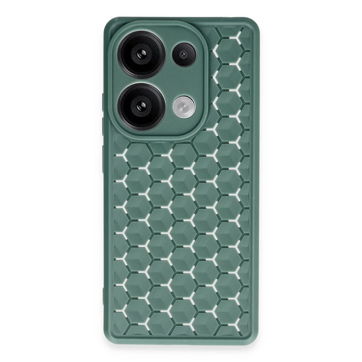 Xiaomi Redmi Note 13 Pro 4G Kılıf Petek Silikon Kapak - Koyu Yeşil