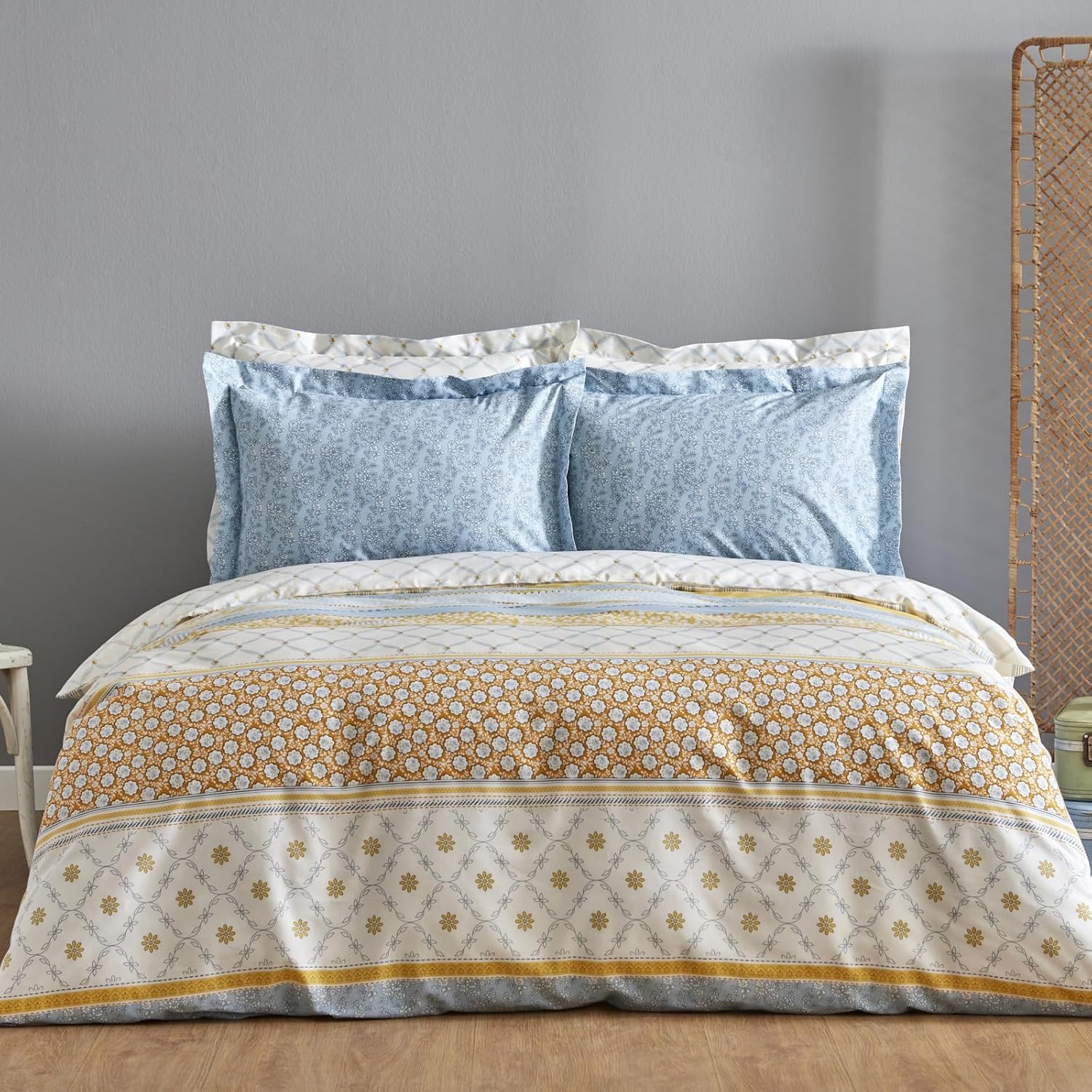 Home Sarah Anderson Carlene Çift Kişilik Nevresim Takımı, Sarı