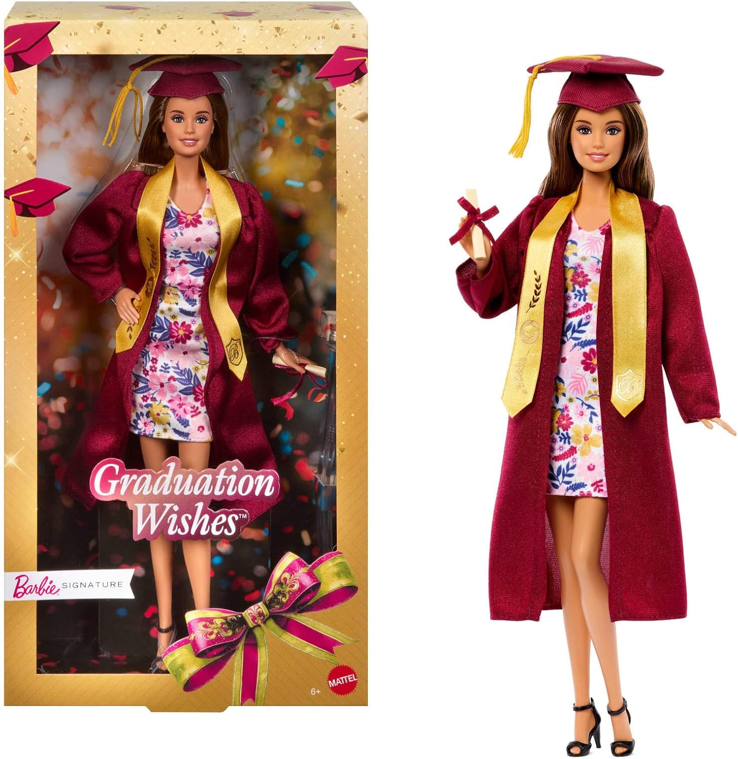 Hediye edilmeye hazır ambalajda bordo cübbesi ve püsküllü kepiyle koleksiyona uygun Signature Mezuniyet Dilekleri bebek, JJX81