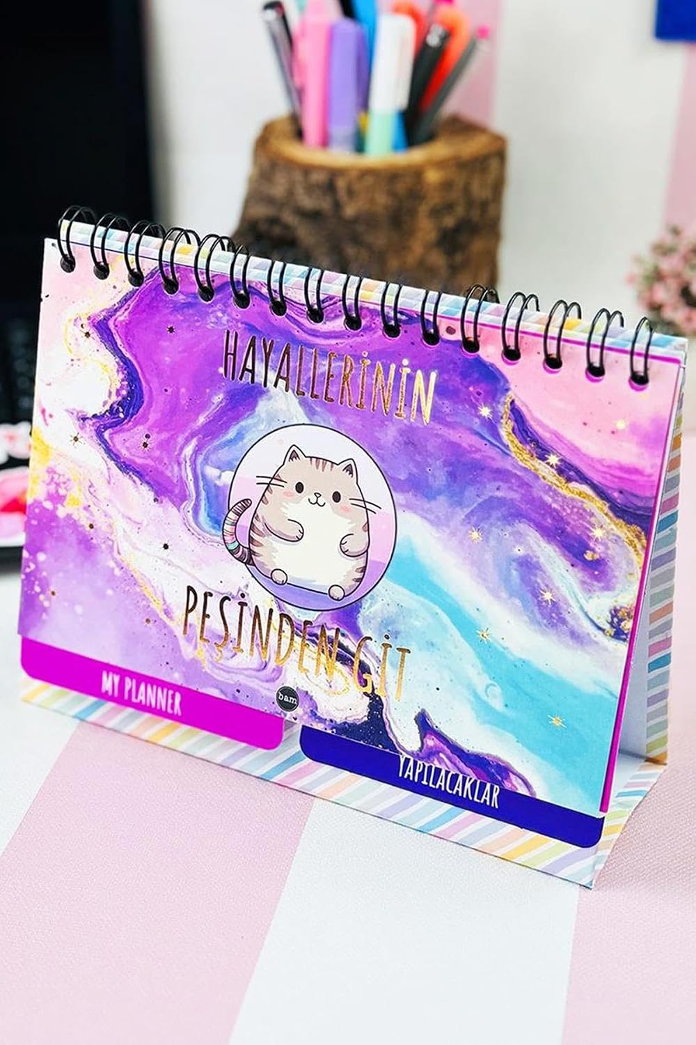 Özel Tasarımlı Yeni Nesil Masa Üstü Planner 2 Sayfa Sticker (Hayallerinin Peşinden Git)