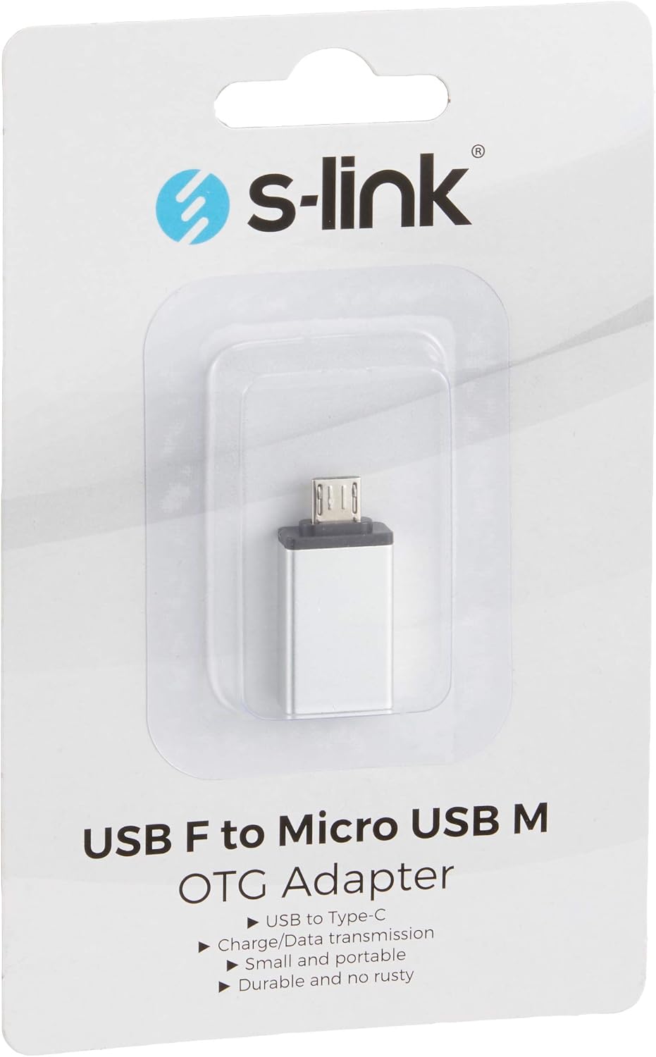 SL-TAOTG25 Gümüş Metal Gövde USB F to MicroUSB M OTG Çevirici