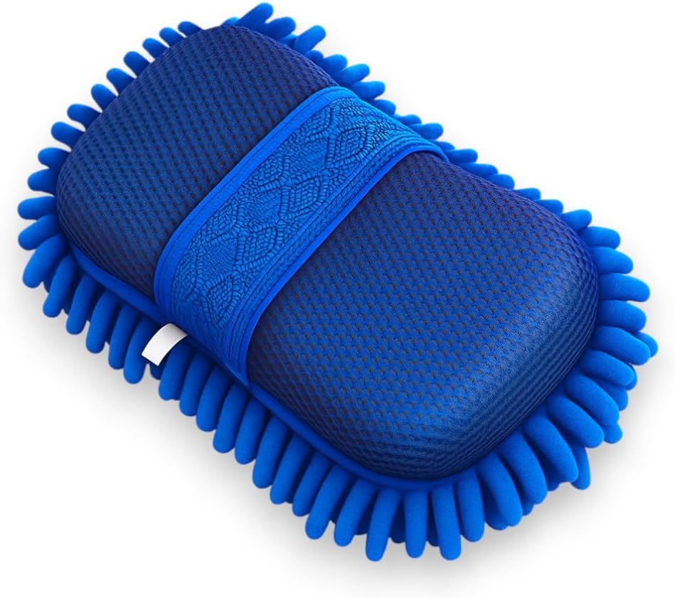 Mikrofiber Oto Araba Yıkama Süngeri, Araç Yıkama Bezi, Oto Süngeri Mikrofiber el Tutmalı MAVİ