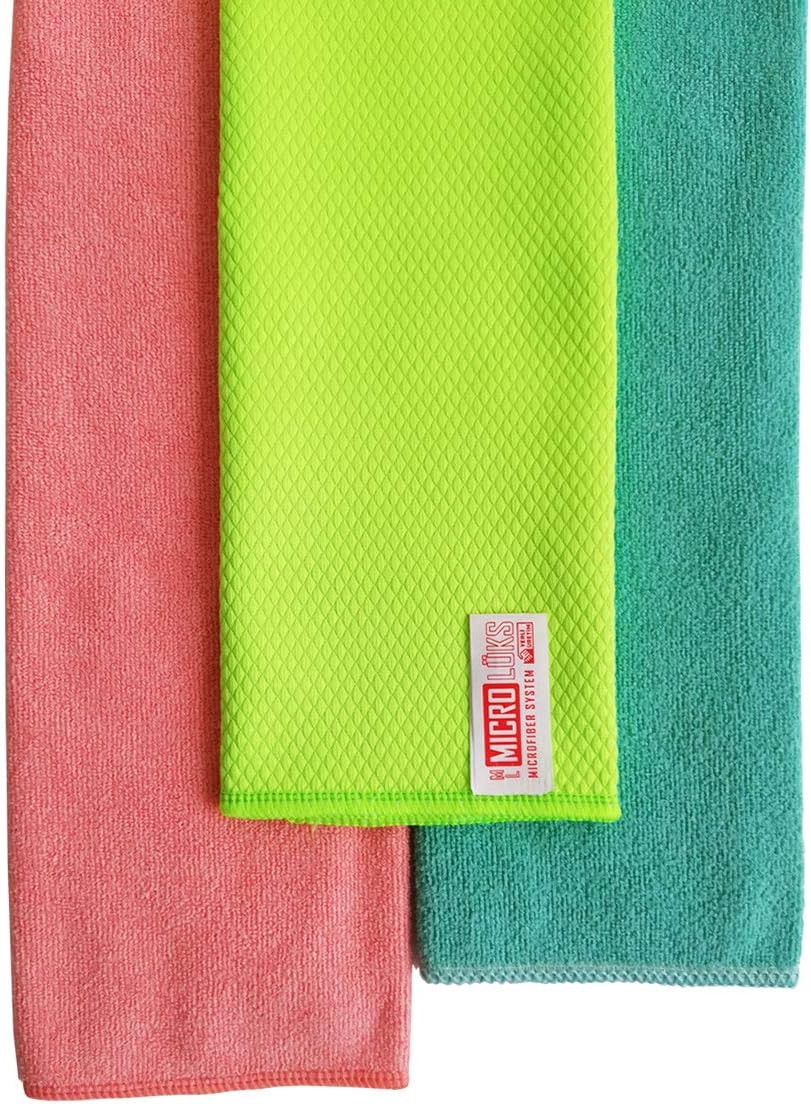 Microlüks Mikrofiber 3'lü Temizlik Bezi 2 Havlu + 1 Hamarat Bez 30cm x 34cm