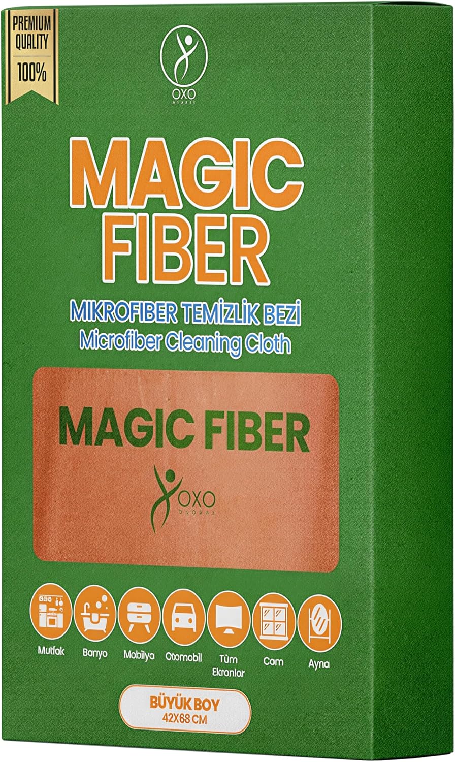 Magic Fiber Mikrofiber Temizlik Bezi Büyük Boy –%80 Polyester%20 Polyamid, İz Leke Tüy Bırakmaz, Mutfak Banyo Cam Araç İçin Çok Amaçlı Temizlik Bezi, 60°C'ye Kadar Yıkanabilir