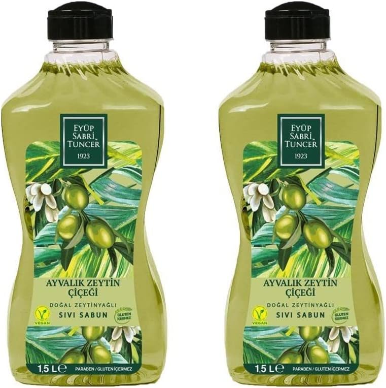 Eyüp Sabri Tuncer Doğal Zeytinyağlı Sıvı Sabun Ayvalık Zeytin Çiçeği 1500 ML Pet Şişe x 2