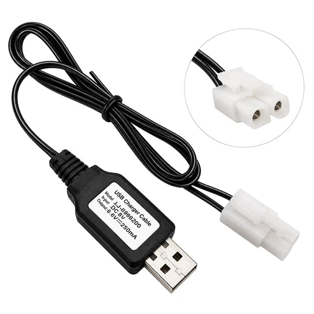PM-33598 9.6V Ni-Cd 250mA USB Şarj Kablosu KET-2P Tamiya Soketli 30CM