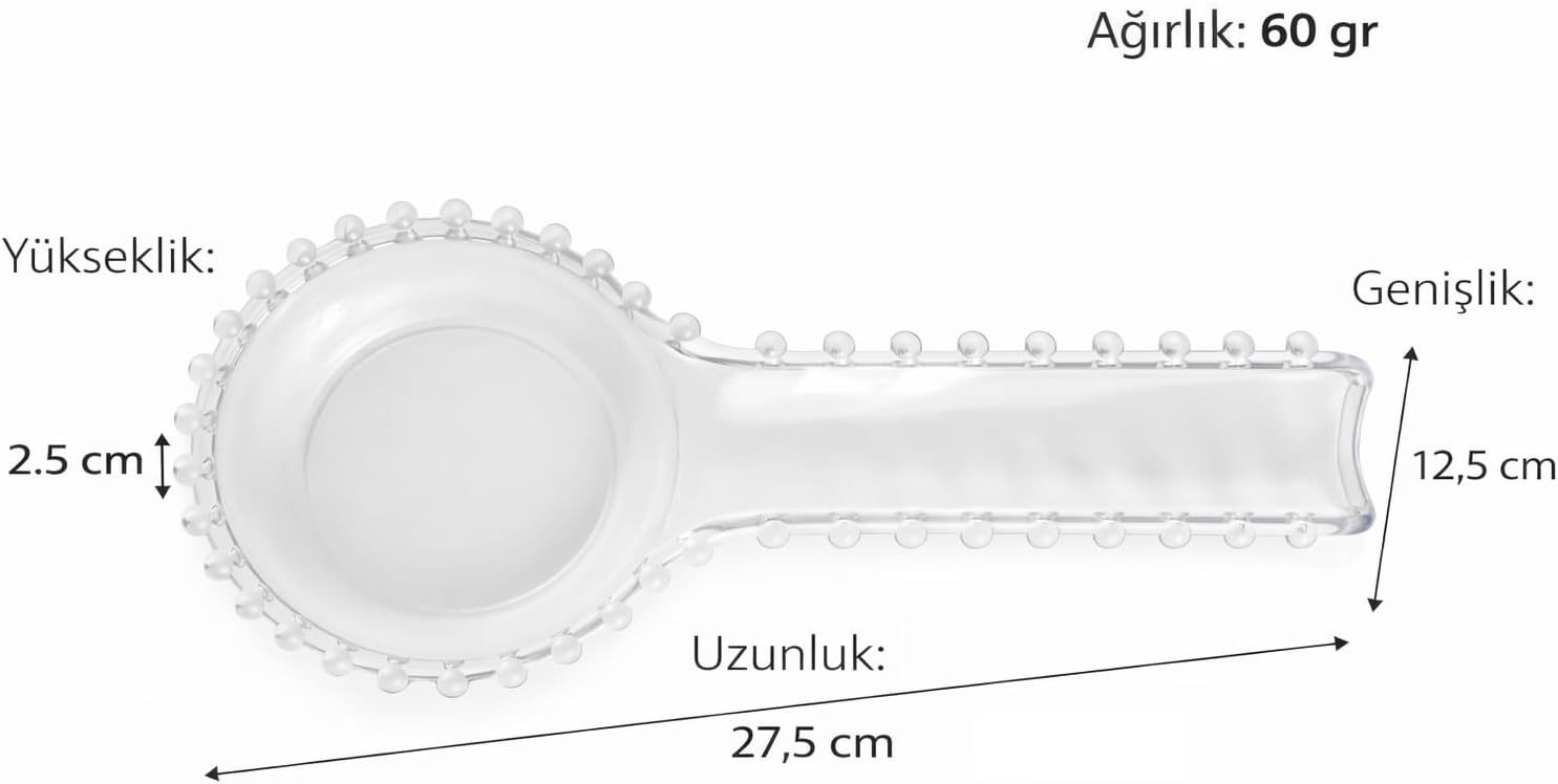 Kaşıklık, Boncuklu Sert Plastik Şeffaf Yatay Kaşık Altlığı – Tezgah Üstü Kullanıma Uygun, Hafif ve Pratik