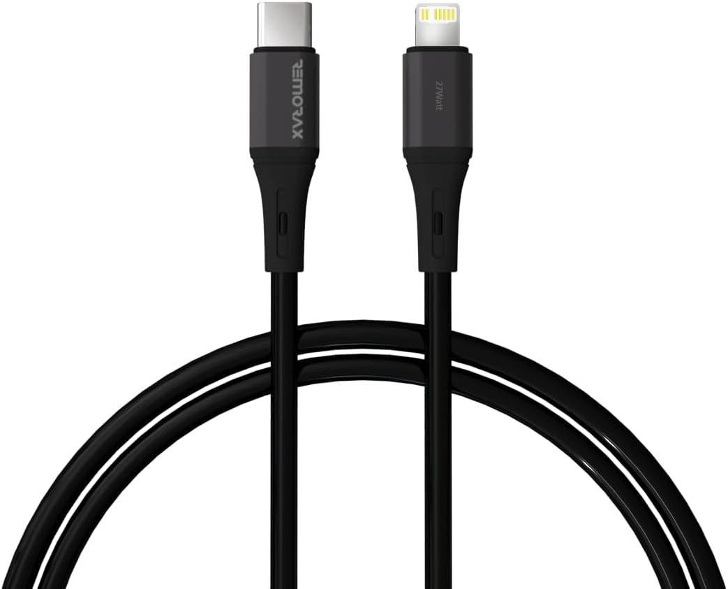 Type C-Lightning Uyumlu, 27Watt PD Hızlı Şarj Kablosu, Wahoo (1Ad x 1Metre Siyah)