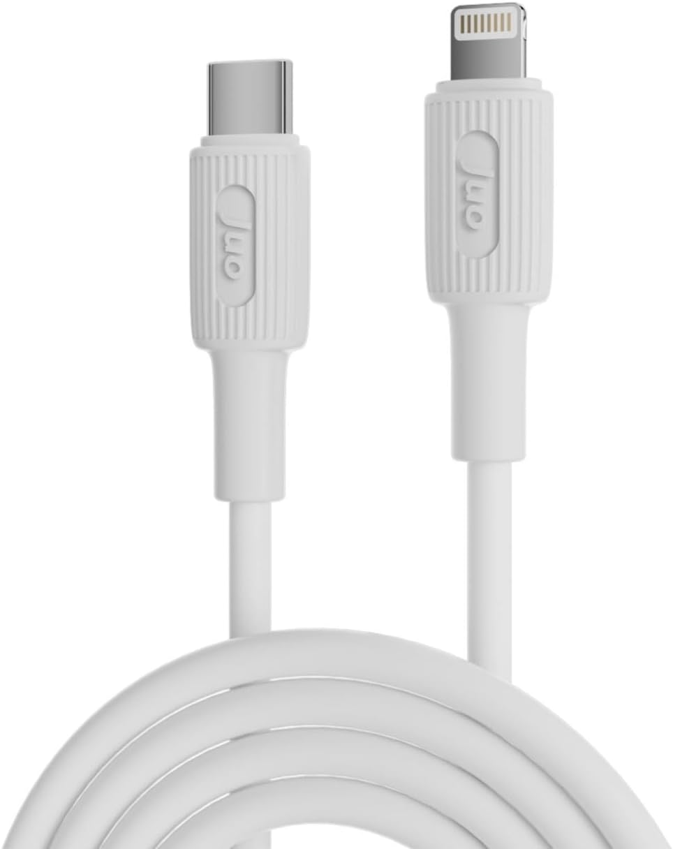 27W USB Type-C to Lightning iPhone iPad ile Uyumlu Silikon Hızlı Şarj ve Data Kablosu Beyaz 2 Metre