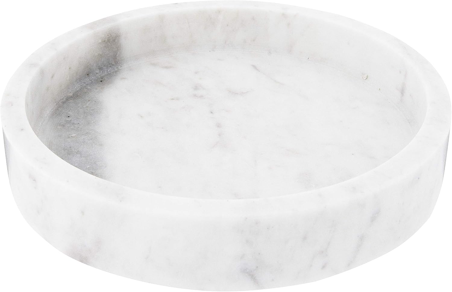 DF2369 20,32 cm Yuvarlak Oymalı Mermer Tepsisi, Beyaz