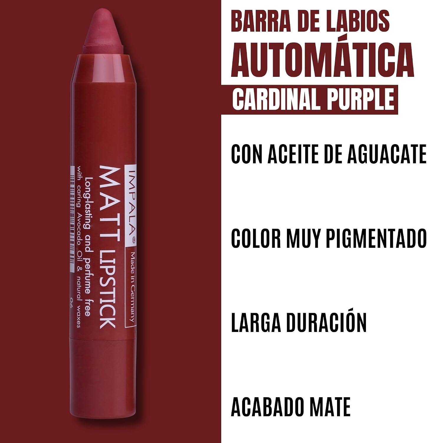 Ruj - Automatic Matt Lipstick No 06 Cardinal Purple
