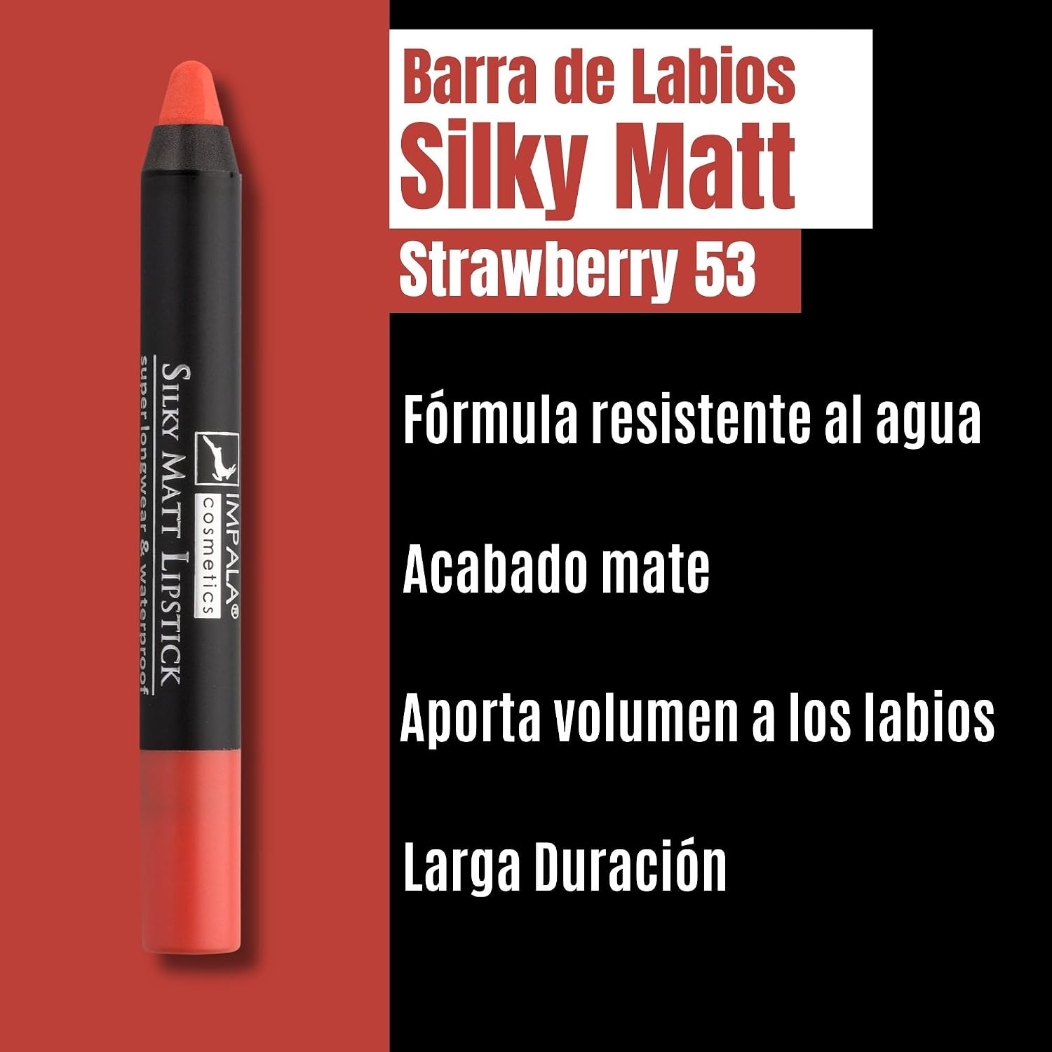 Dudak Kalemi - Silky Matt Lipstick - Uzun Süre Kalıcı & Suya Dayanıklı No 53 Strawberry