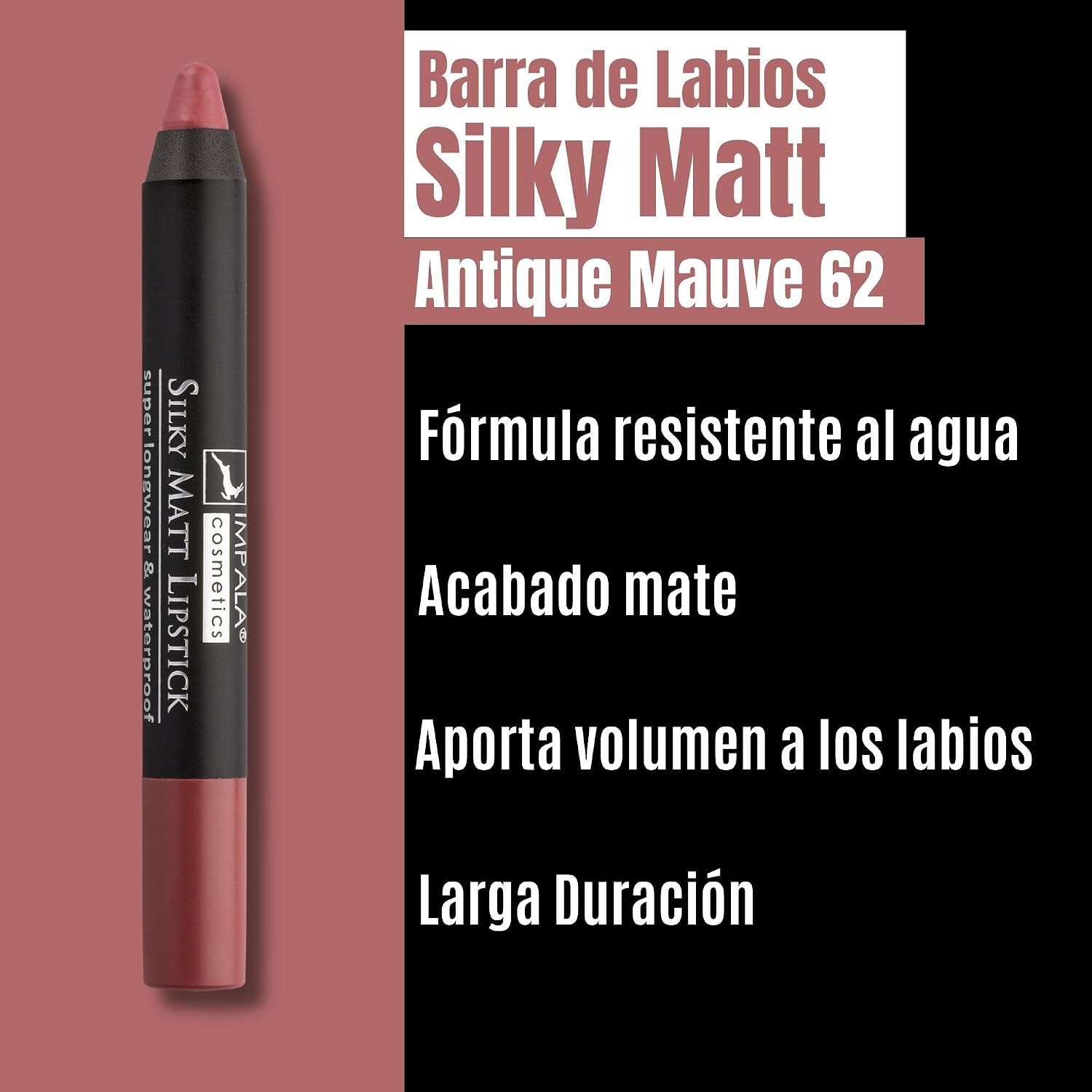 Dudak Kalemi - Silky Matt Lipstick - Uzun Süre Kalıcı & Suya Dayanıklı No 62 Antique Mauve