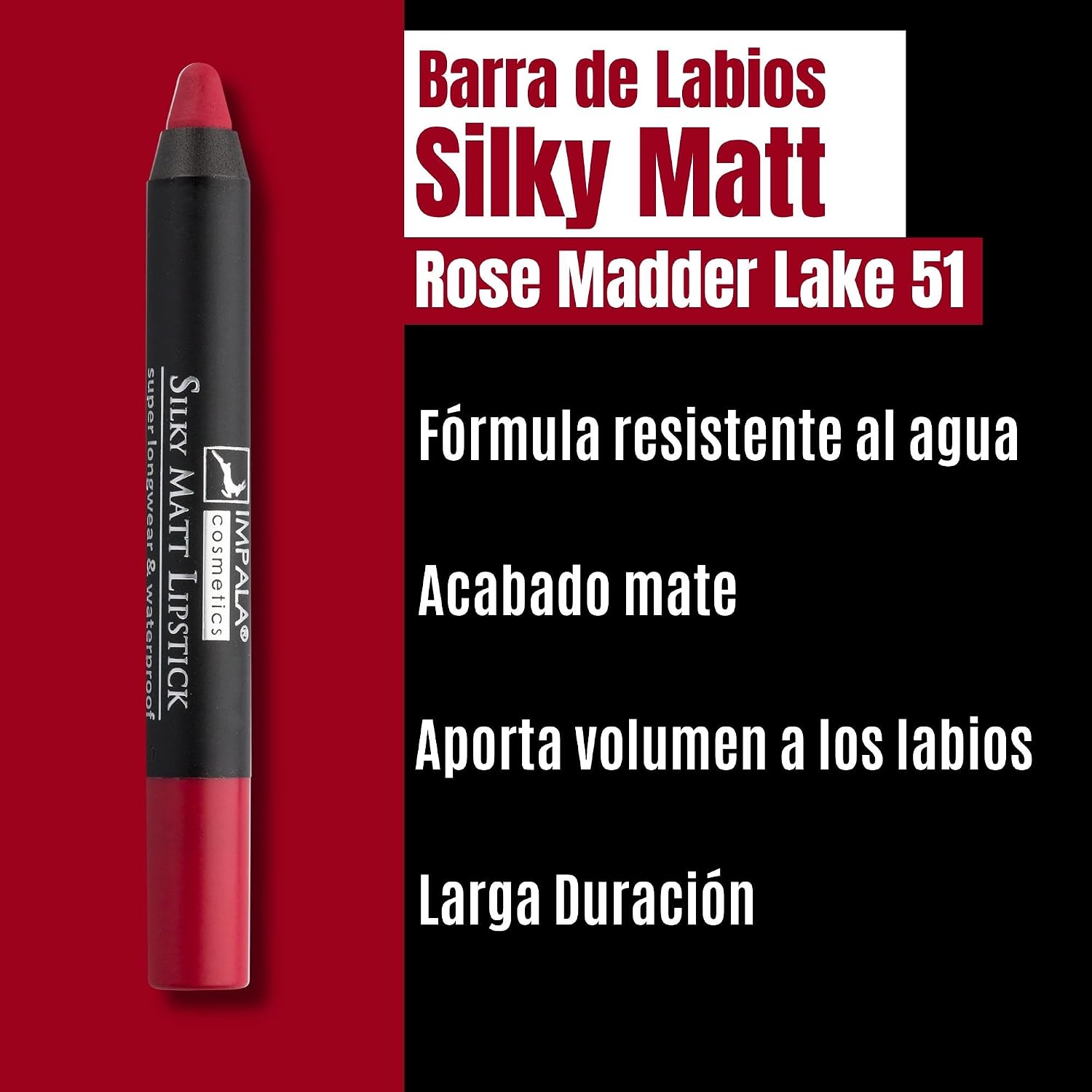 Dudak Kalemi - Silky Matt Lipstick - Uzun Süre Kalıcı & Suya Dayanıklı No 51 Madder Lake