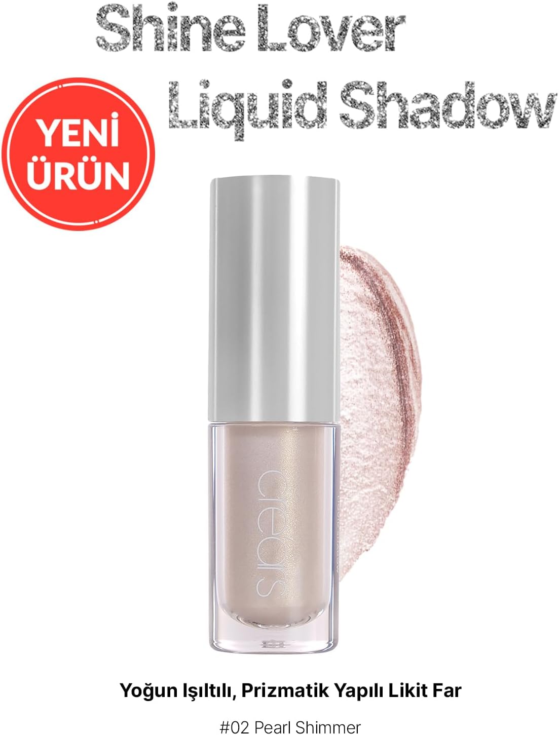 Yoğun Işıltılı, Prizmatik Yapılı Likit Far Shine Lover Liquid Shadow 02 Pearl Shimmer