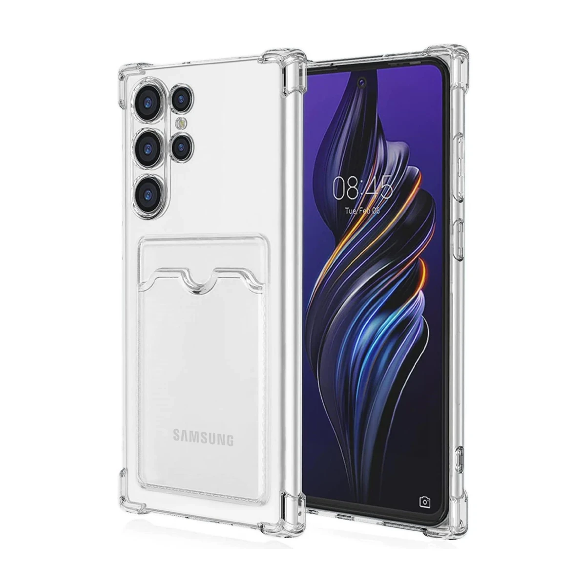 Samsung Galaxy S24 Ultra Kılıf Kart Şeffaf Silikon - Şeffaf