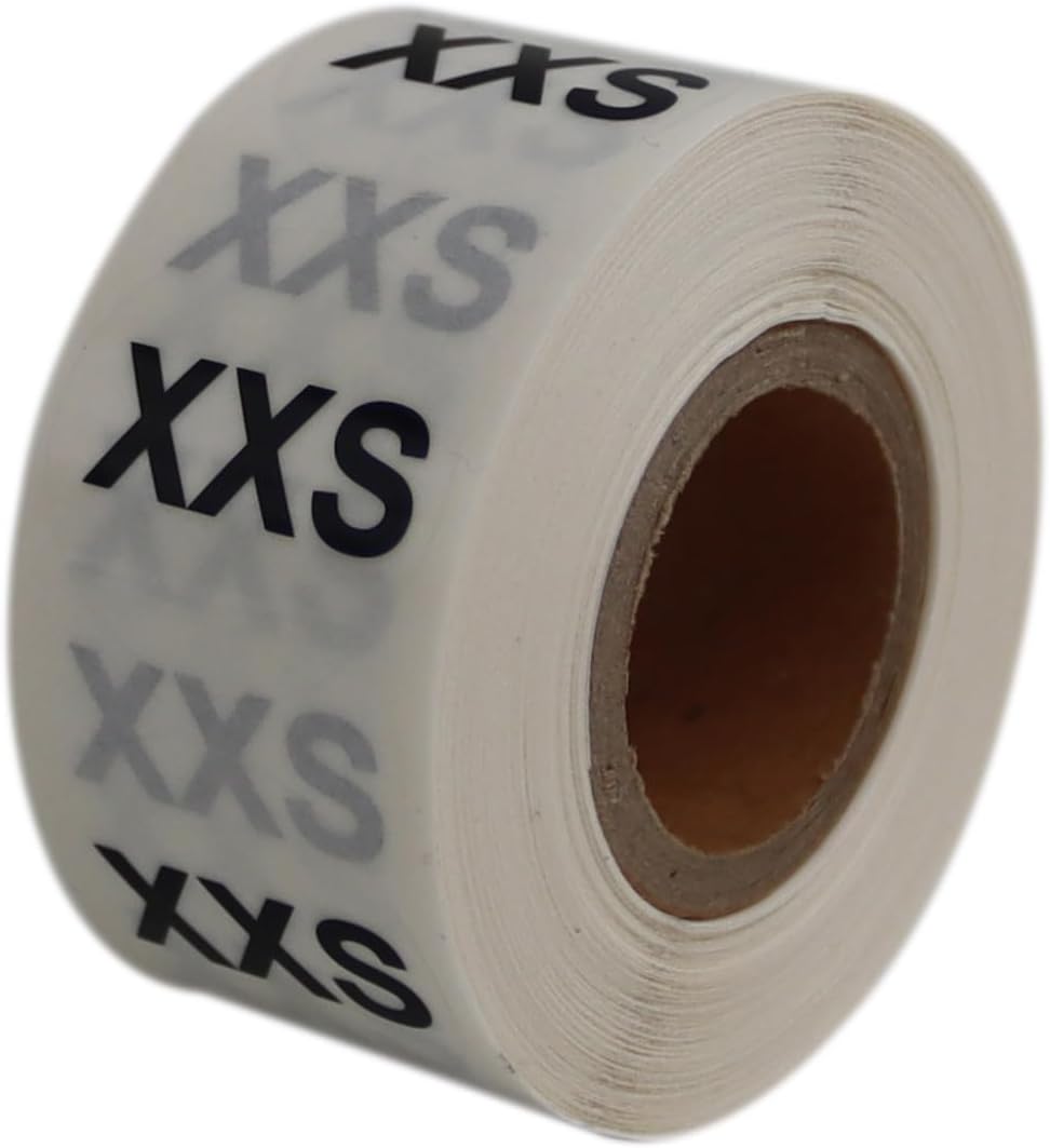 PP Şeffaf Beden(Size) Etiketi 25mm X 25mm Çap Ruloda 500 Adet (XX Small)