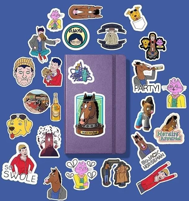 Bojack Horseman Sticker Paketi - Bullet Journal - Ajanda - Planner - Defter - Laptop Etiket Çıkartma