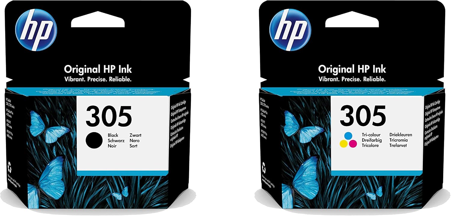 Orijinal 305 Black & Üç Renkli Mürekkep Kartuşu, Çoklu, 3YM61AE, 3YM60AE